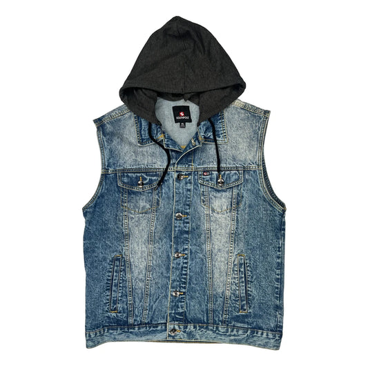 South Pole Denim Gilet - XL Light Wash Denim