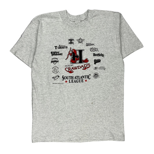 Hickory Crawdads Fruit Of The Loom Single Stitch T-Shirt - Large Grey Cotton