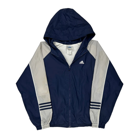 Adidas Spellout Windbreaker - Large Grey Polyester