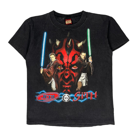 Vintage Episode I Star Wars Single Stitch T-Shirt - Medium Black Cotton