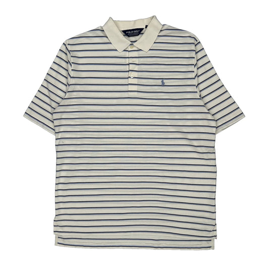 Polo By Ralph Lauren Striped Polo Shirt - Large Blue Cotton