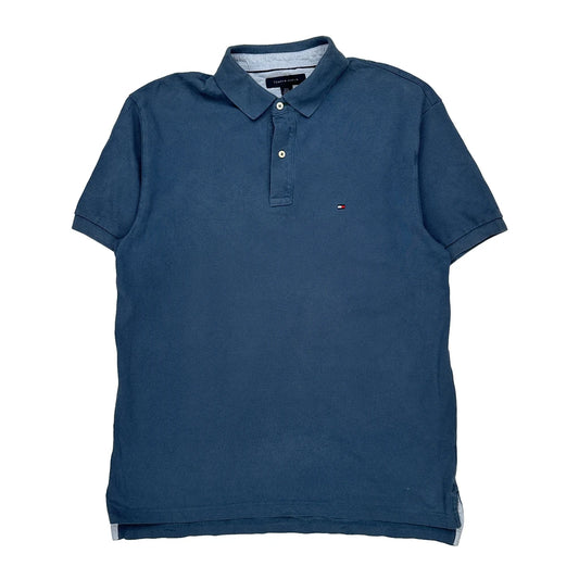 Tommy Hilfiger Polo Shirt - Large Blue Cotton
