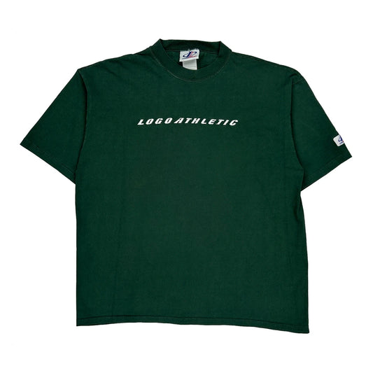 Logo Athletics T-Shirt - Large Green Cotton