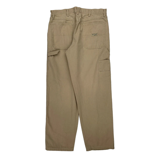 Wrangler Carpenter Trousers - 34W 32L Beige Cotton