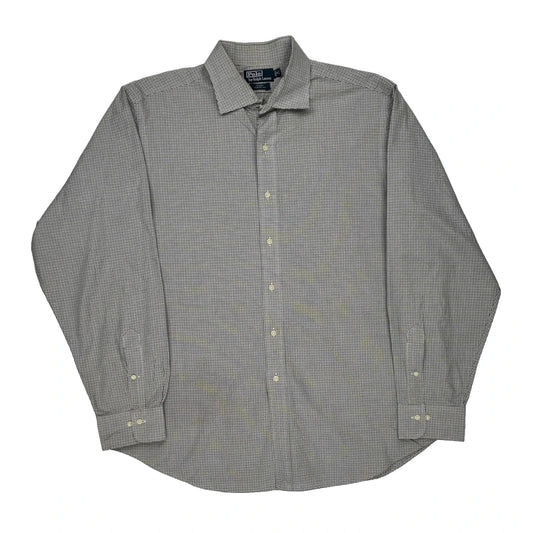 Regent Classic Fit Polo By Ralph Lauren Checked Shirt - 2XL Black & White Cotton