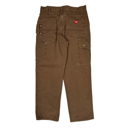 Dickies Carpenter Trousers - 34W 32L Brown Cotton