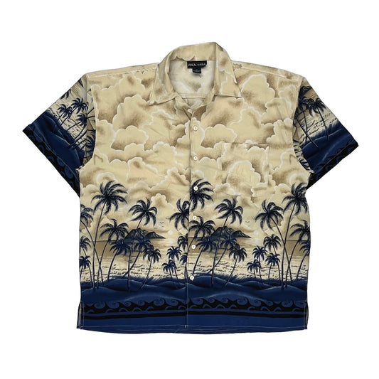 Oscar Misa Hawaiian Shirt - XL Beige Polyester
