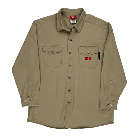 Workwear Dickies Shirt - XL Beige Cotton Blend