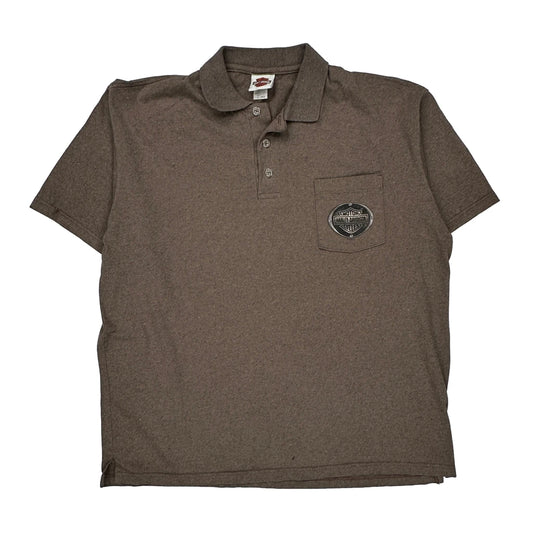Black Hills Harley-Davidson Harley Davidson Graphic Polo Shirt - XL Brown Cotton