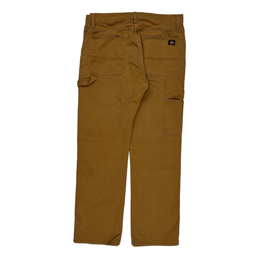 Flex Dickies Carpenter Trousers - 34W 30L Brown Cotton Blend