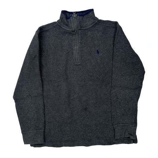 Age 8-9 Polo By Ralph Lauren 1/4 Zip - Medium Grey Cotton