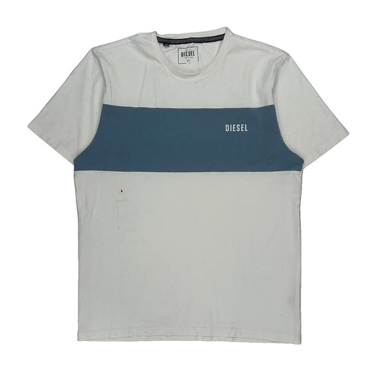 Diesel Striped T-Shirt - Medium White Cotton