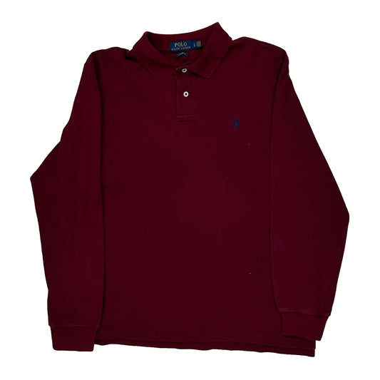 Polo By Ralph Lauren Polo Shirt - Large Burgundy Cotton