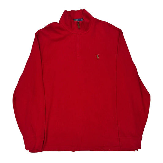 Polo By Ralph Lauren 1/4 Zip - XL Red Cotton