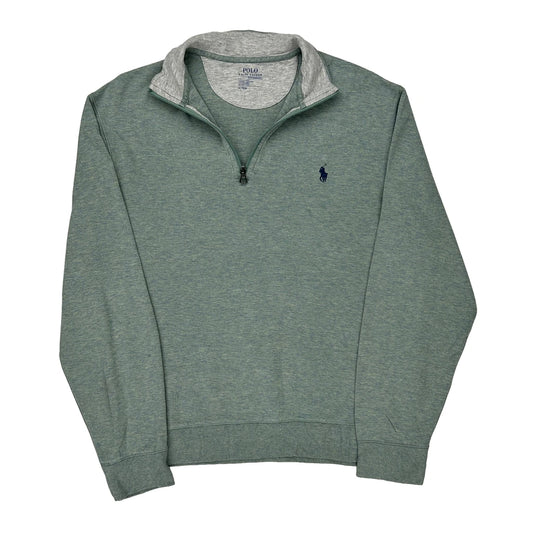Polo By Ralph Lauren 1/4 Zip - Medium Green Cotton Blend