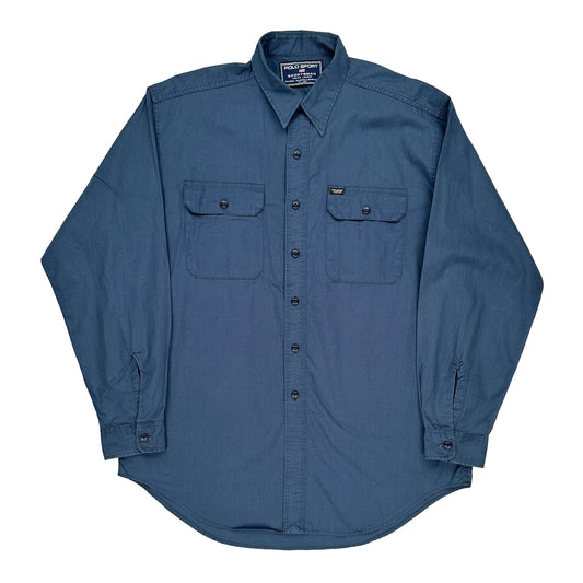 Sportsman Polo Sport Shirt - Large Blue Cotton