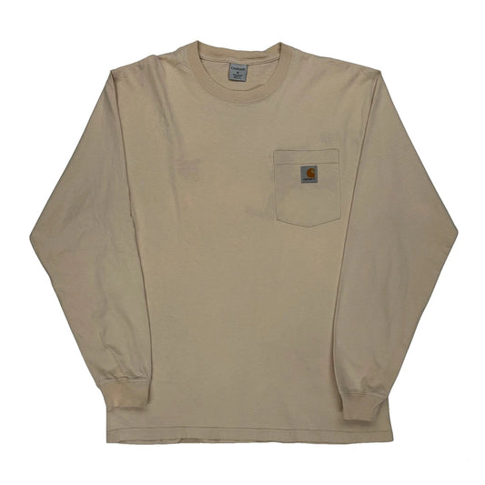 Carhartt Long Sleeve T-Shirt - Medium Beige Cotton