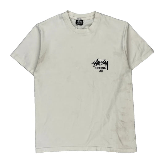Stussy Graphic T-Shirt - Small White Cotton