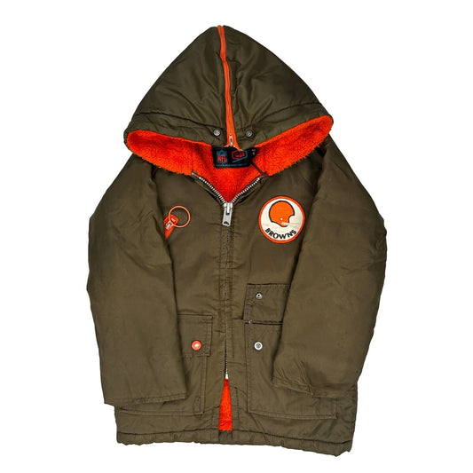 Vintage Age 8 Chicago Browns Nfl Jacket - Small Brown Polyester