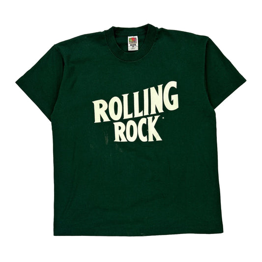 Rolling Rock Fruit Of The Loom Single Stitch T-Shirt - XL Green Cotton Blend