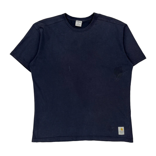 Carhartt T-Shirt - Large Navy Cotton Blend