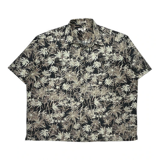 Pierre Cardin Floral Hawaiian Shirt - 2XL Black Cotton