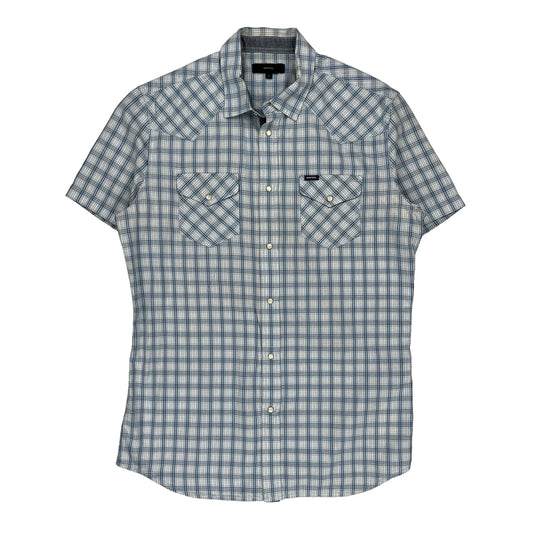 Diesel Checked Short Sleeve Shirt - Large Blue Cotton
