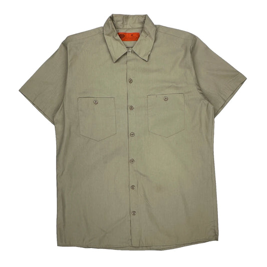 Dickies Short Sleeve Shirt - Medium Beige Polyester Blend
