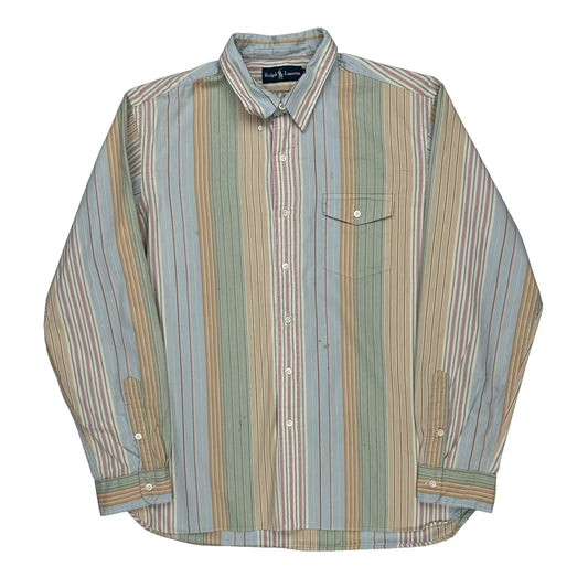Tall Ralph Lauren Striped Shirt - XL Multicoloured Cotton