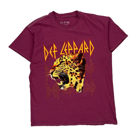 Def Leppard Band T-Shirt - Medium Purple Cotton