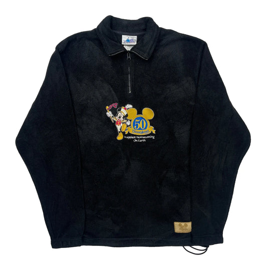 Disney Graphic 1/4 Zip - Small Black Polyester