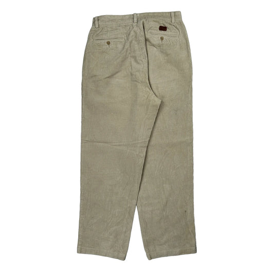 Vintage Polo By Ralph Lauren Cord Trousers - 29″ Waist Beige Cotton