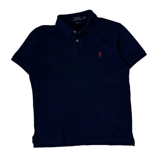 Polo By Ralph Lauren Slim Fit Polo Shirt - Large Navy Cotton