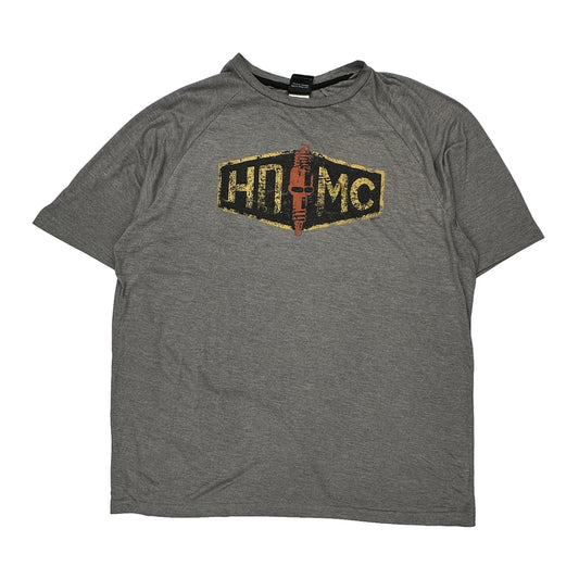 Greenmount Road Harley Davidson Graphic T-Shirt - 2XL Grey Polyester Blend