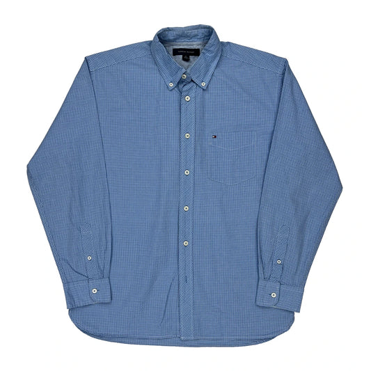 Tommy Hilfiger Checked Shirt - Medium Blue Cotton