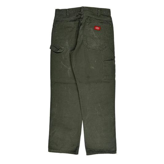 Dickies Carpenter Trousers - 31W 30L Green Cotton