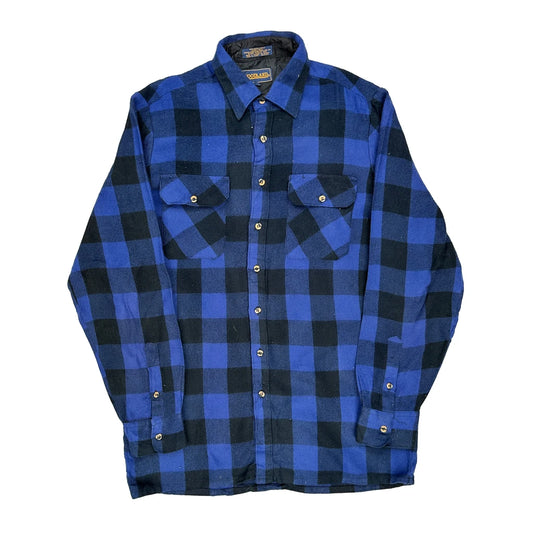 Woodland Checked Flannel Shirt - Medium Blue Acrylic