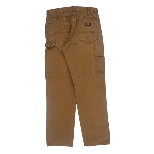 Dickies Double Knee Carpenter Trousers - 32W 33L Brown Cotton