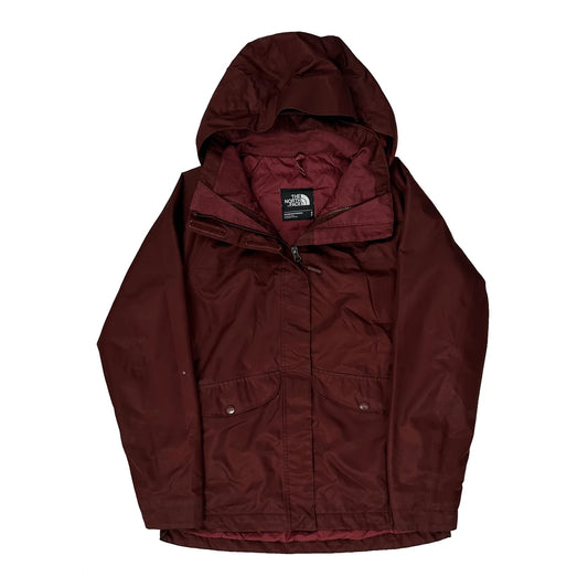 The North Face Waterproof Jacket - Small Burgundy Nylon