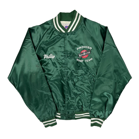 Proviso Hump Team Mvp Corp Varsity Jacket - Large Green Nylon