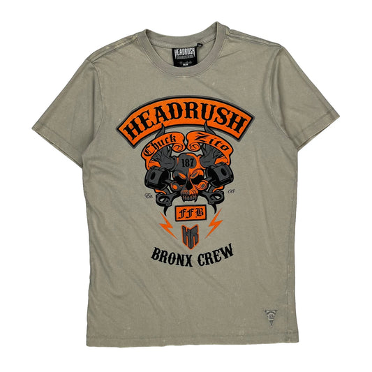 Bronx Crew Headrush Graphic T-Shirt - Medium Grey Cotton