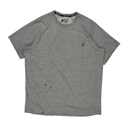 Carhartt T-Shirt - Large Grey Cotton Blend