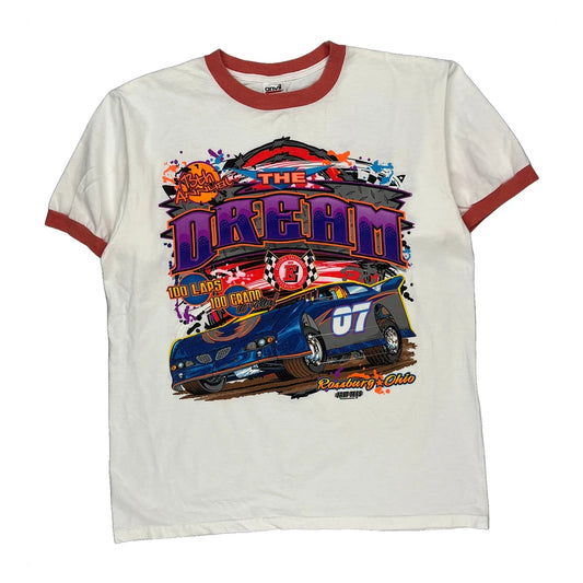 Racing Anvil Graphic T-Shirt - Large Multicoloured Cotton