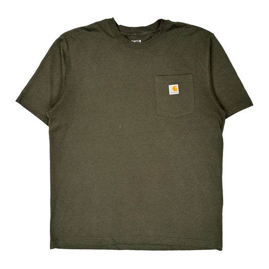 Vintage Carhartt T-Shirt - Large Khaki Cotton