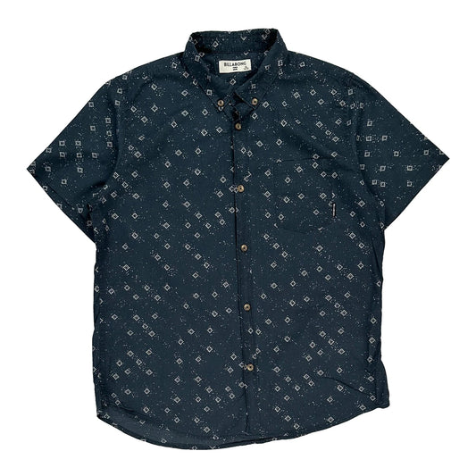 Billabong Short Sleeve Shirt - XL Blue Cotton