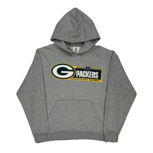 Green Bay Packers N.F.L. Team Apparel Hoodie - Medium Grey Cotton Blend
