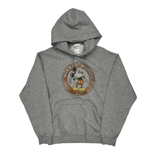 Mickey Mouse Disney Cartoon Hoodie - Medium Grey Cotton Blend