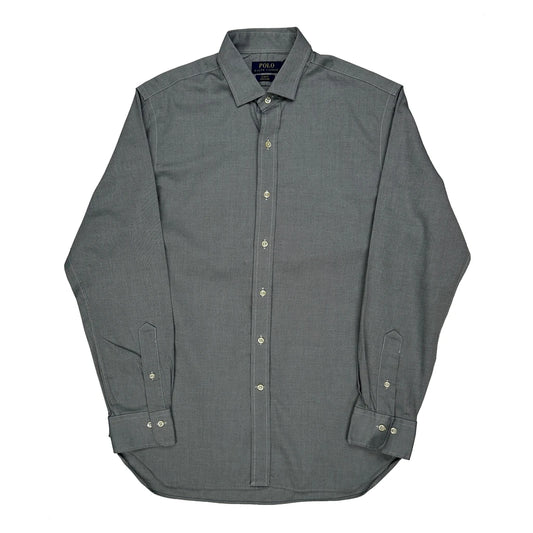 Vintage Polo By Ralph Lauren Slim Fit Shirt - Large Grey Cotton