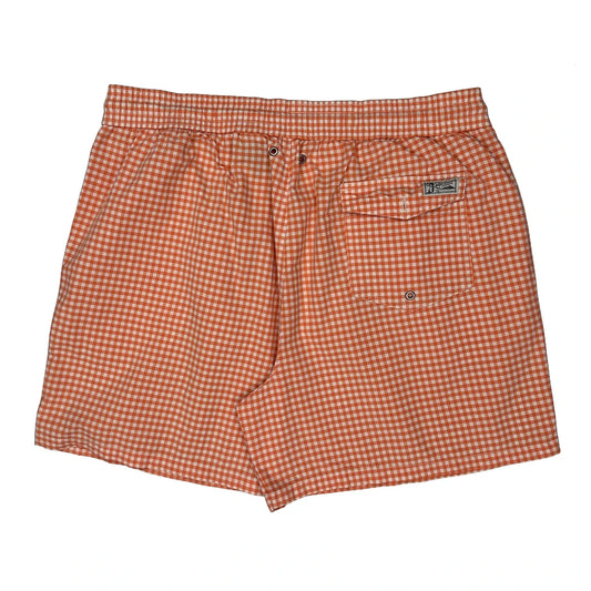 Vintage Polo By Ralph Lauren Checked Shorts - 2XL Orange Cotton Blend