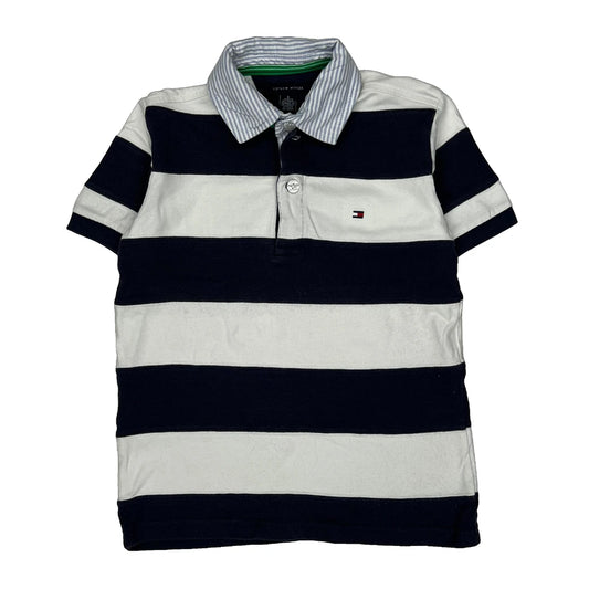 Vintage Age 6 Tommy Hilfiger Striped Polo Shirt - XS Navy Cotton